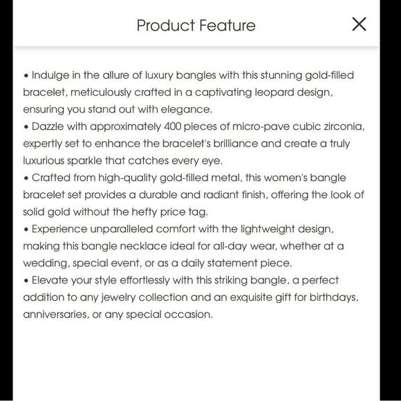 Elegant Silver Leopard Bangle - Picture 6 of 11